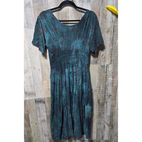 Lamata Vintage 90s Green Empire Waist Regency Midi Dress - Picture 5 of 7